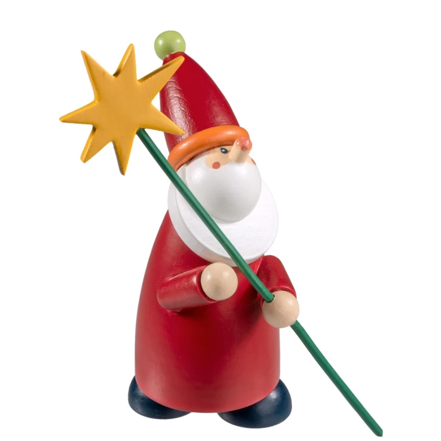 "Käthes Original Santa Claus Christmas Ornament with Star - Handmade German Decor"