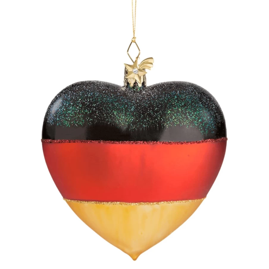 "Poesie in Glas Heart Flag Germany - Decorative German Flag Glass Art"