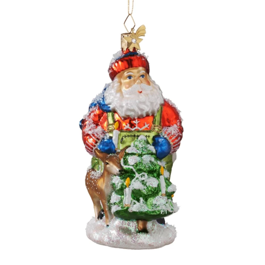 "Poesie in Glas Santa Claus Christmas Figurine - Handcrafted Holiday Decor"