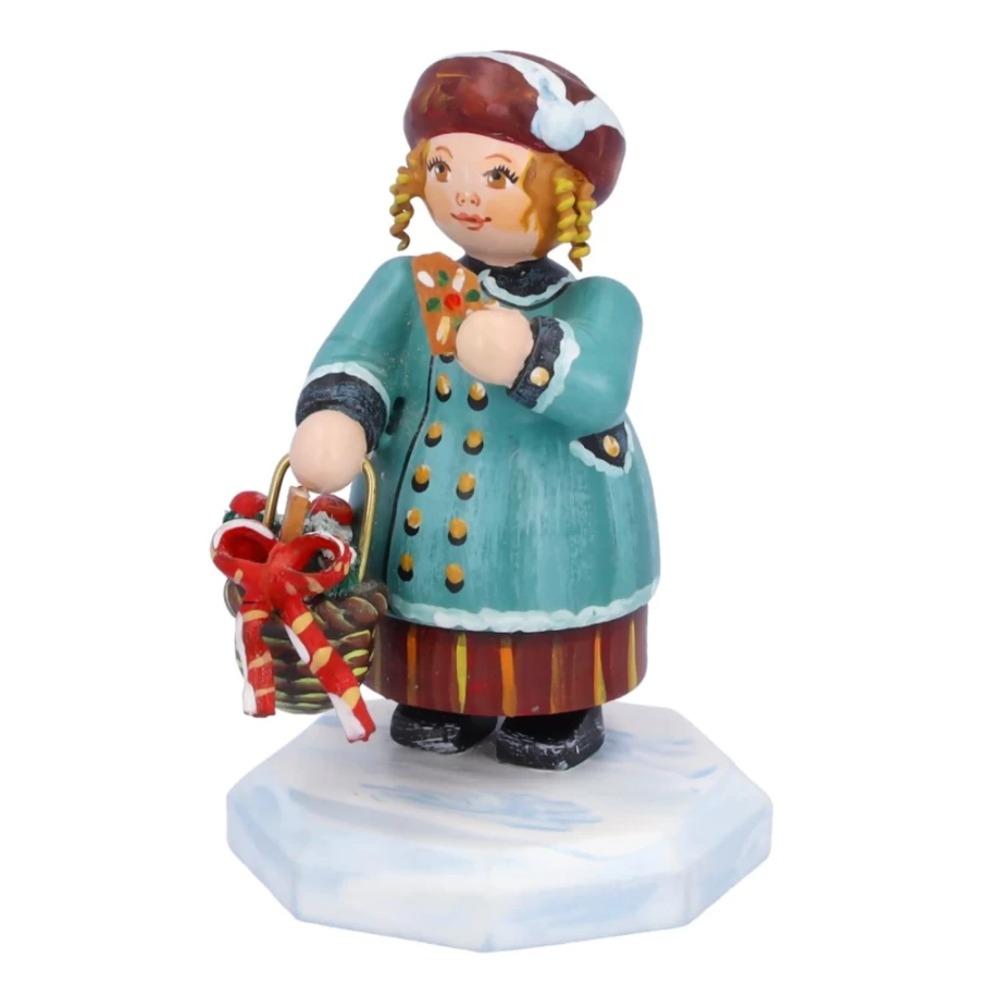 Kindertraum Girl With Gingerbread Christmas Figurine - Handmade Holiday Decor