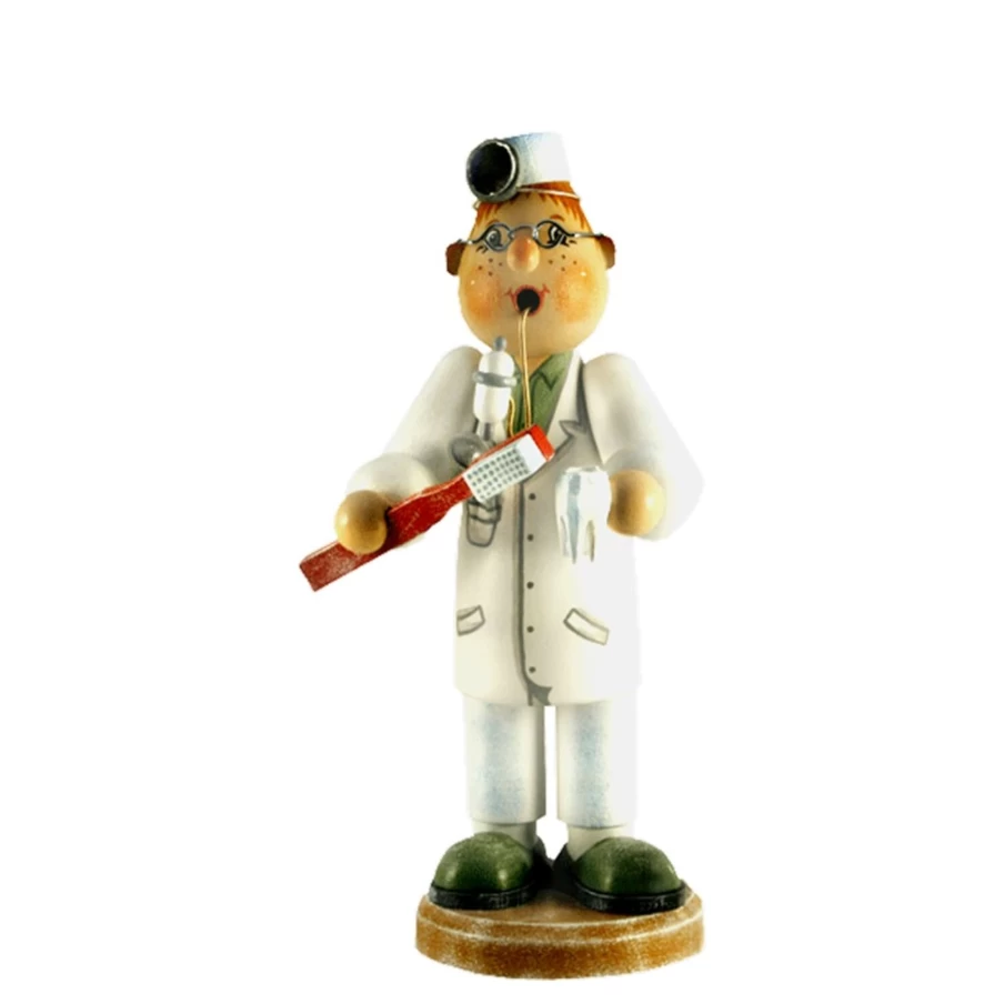 Käthes Original Holzknoddl "Dentist" Incense Smoker - Handcrafted German Wooden Figurine for Home Decor