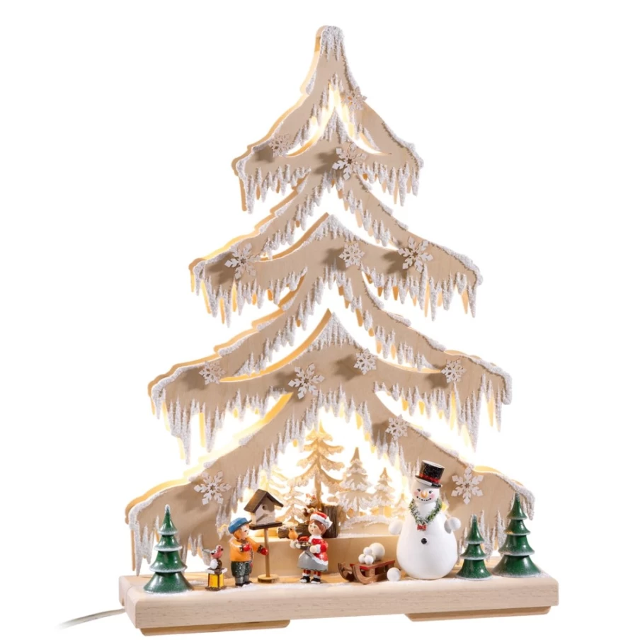 Käthes Original Schwibbogen "Winter Forest Tree" LED Light with USB Port, 230V Christmas Decoration