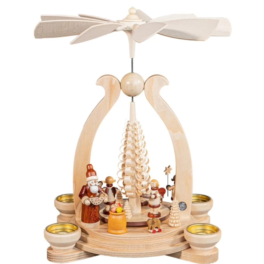Müller Kleinkunst Pyramid "Christmas Eve" Handmade German Wooden Christmas Decoration