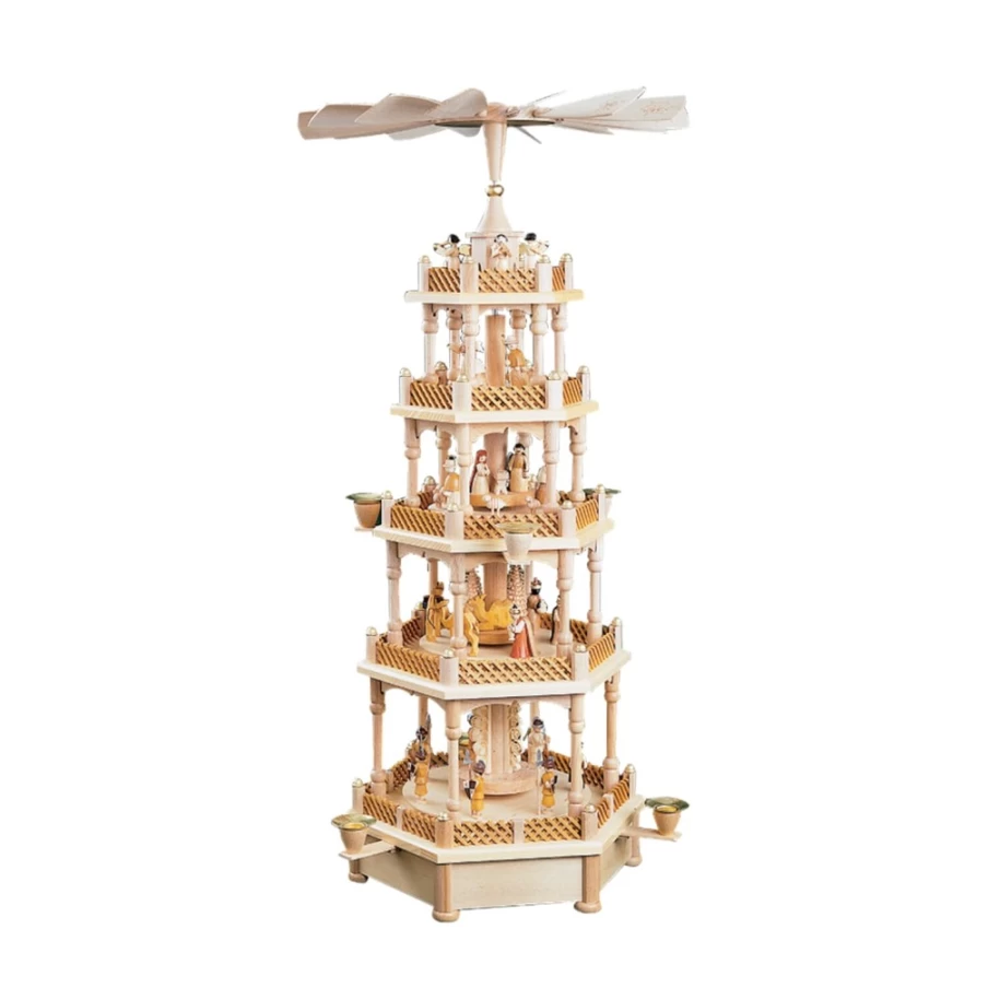 Richard Glässer Musical Christmas Pyramid "Birth of Christ" Nativity Scene Decor