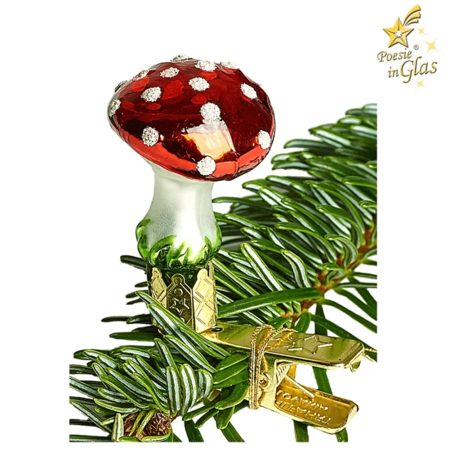 Poesie in Glas Small Mushroom Clip (3.5cm) - Decorative Miniature Figurine