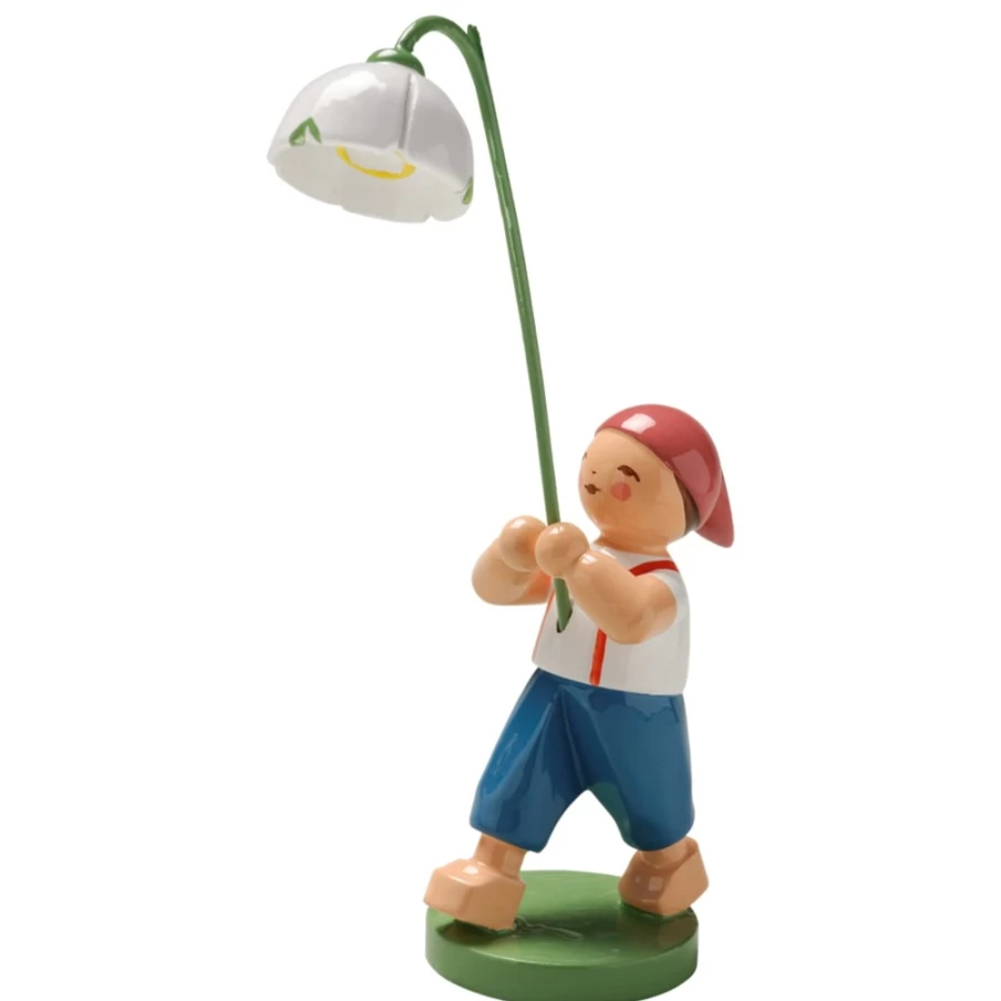 "WENDT & KÜHN Handcrafted Boy With Snowflake Christmas Figurine – Collectible German Ornament"