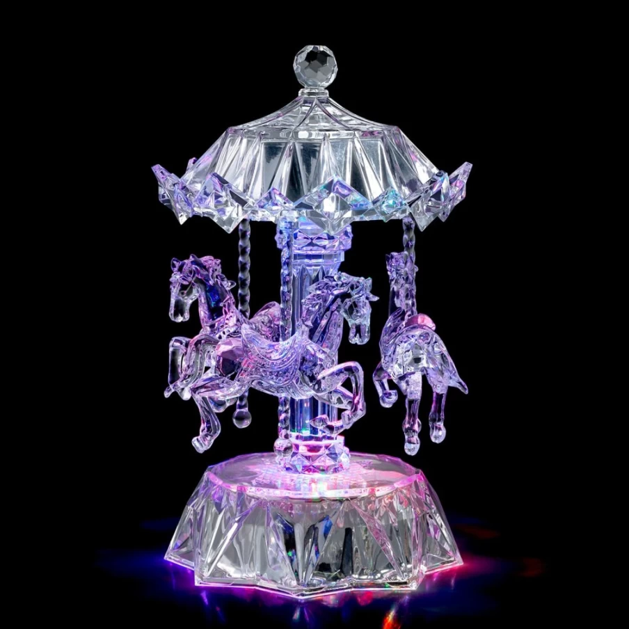 "Käthe Wohlfahrt Musical Merry-Go-Round With Lights - Handcrafted Christmas Carousel"