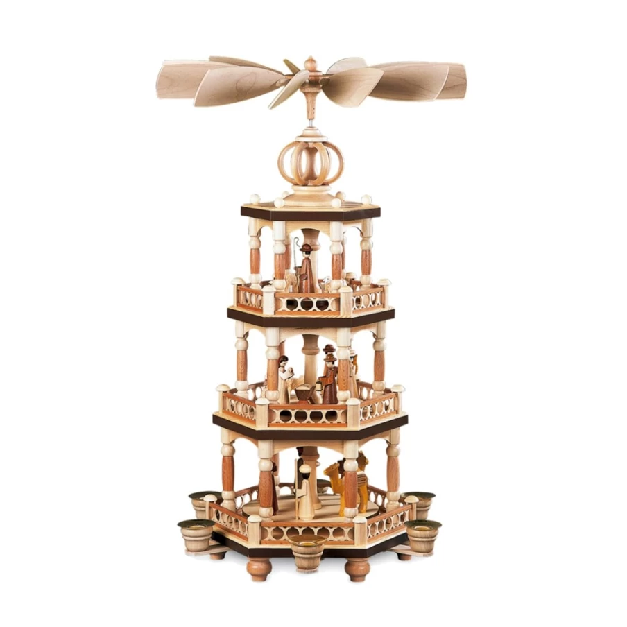 Müller Kleinkunst Nativity Pyramid "Birth Of Christ" Handmade Christmas Decor