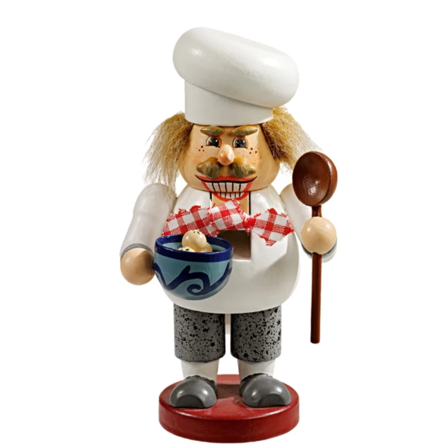 Käthes Original Holzknackl "Cook" Wooden Figure, 5.3 Inch Handmade Decorative Chef Statue