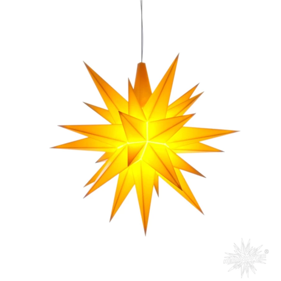 Herrnhuter Sterne Yellow Plastic Christmas Star Decoration, 5.12 Inch Traditional German Advent Star