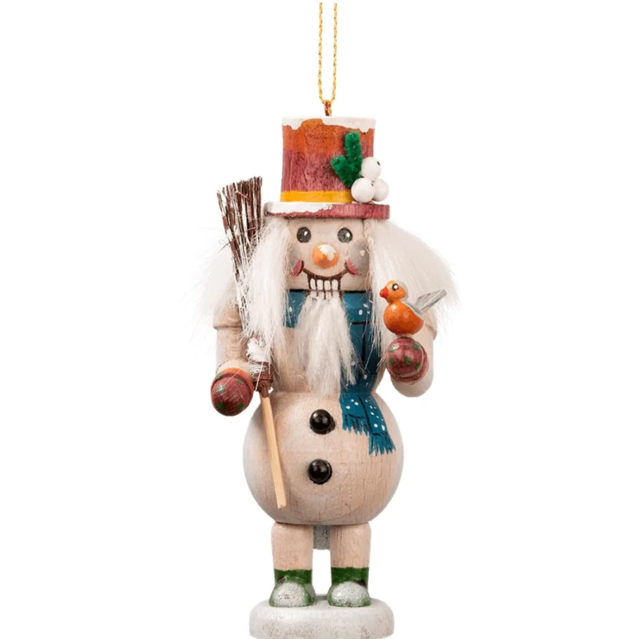 Käthes Original Miniknackl Snowman Christmas Decoration, 3.7 Inch Handmade German Ornament