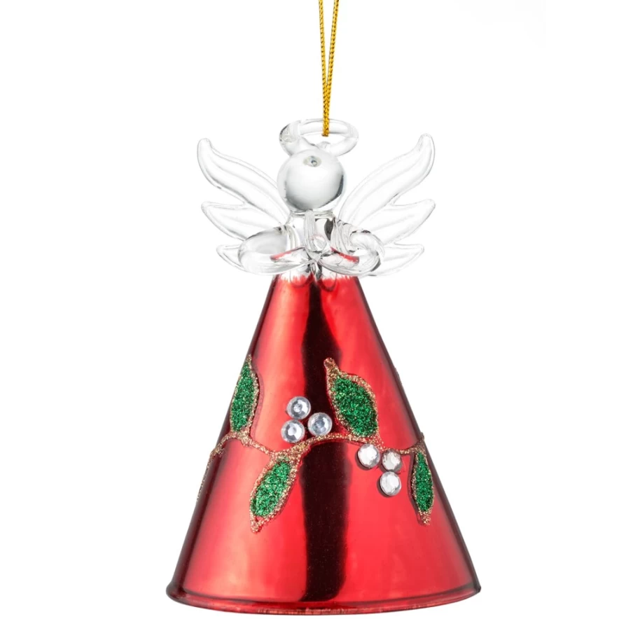 "Käthe Wohlfahrt Angel With Mistletoe Christmas Ornament, 9cm Handcrafted Figurine"