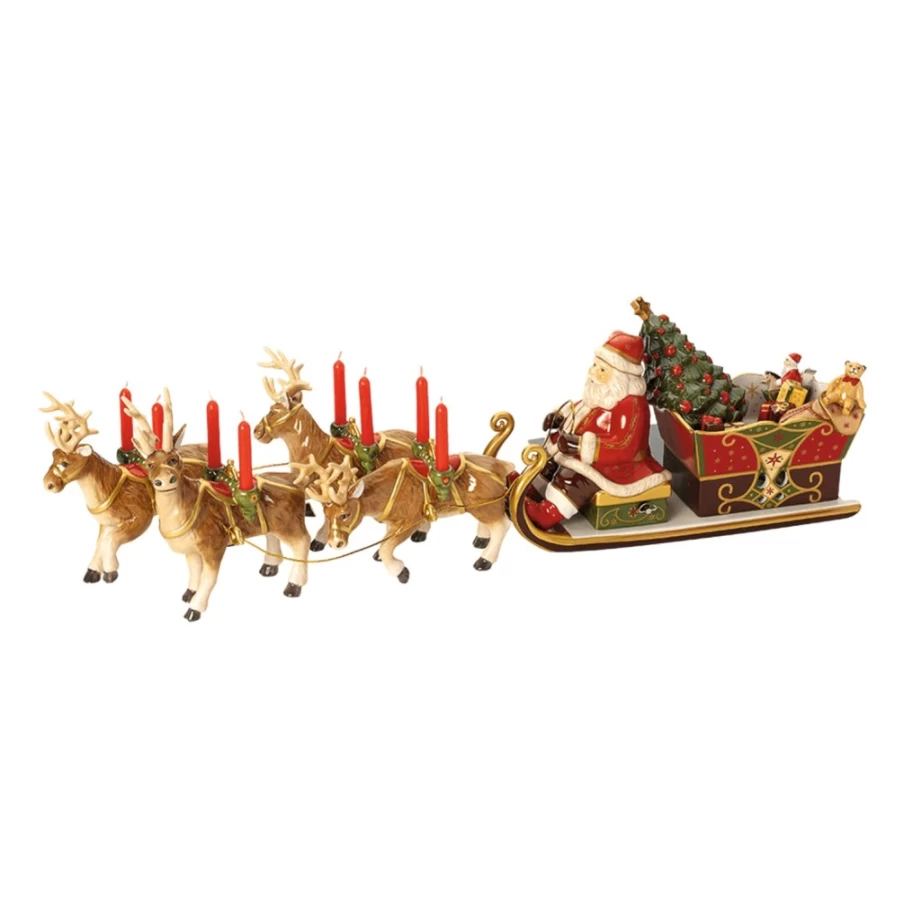 "Villeroy & Boch Christmas Santa Sleigh Ride Memory Toy Set for Holiday Decor"