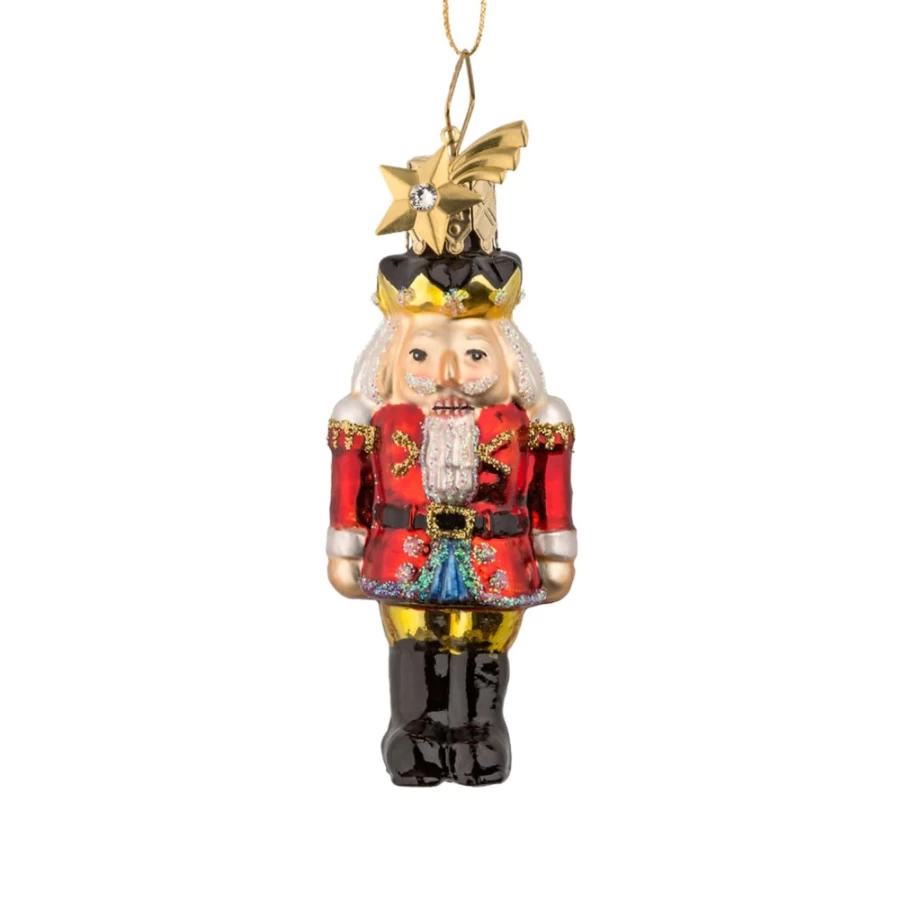 "Poesie in Glas Red Nutcracker - Festive Christmas Decoration"
