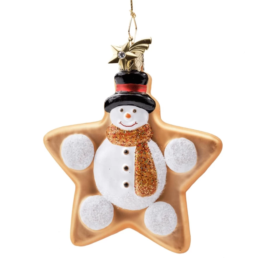 "Poesie in Glas Cookie Star Snowman - Festive Holiday Biscuit Decorations"