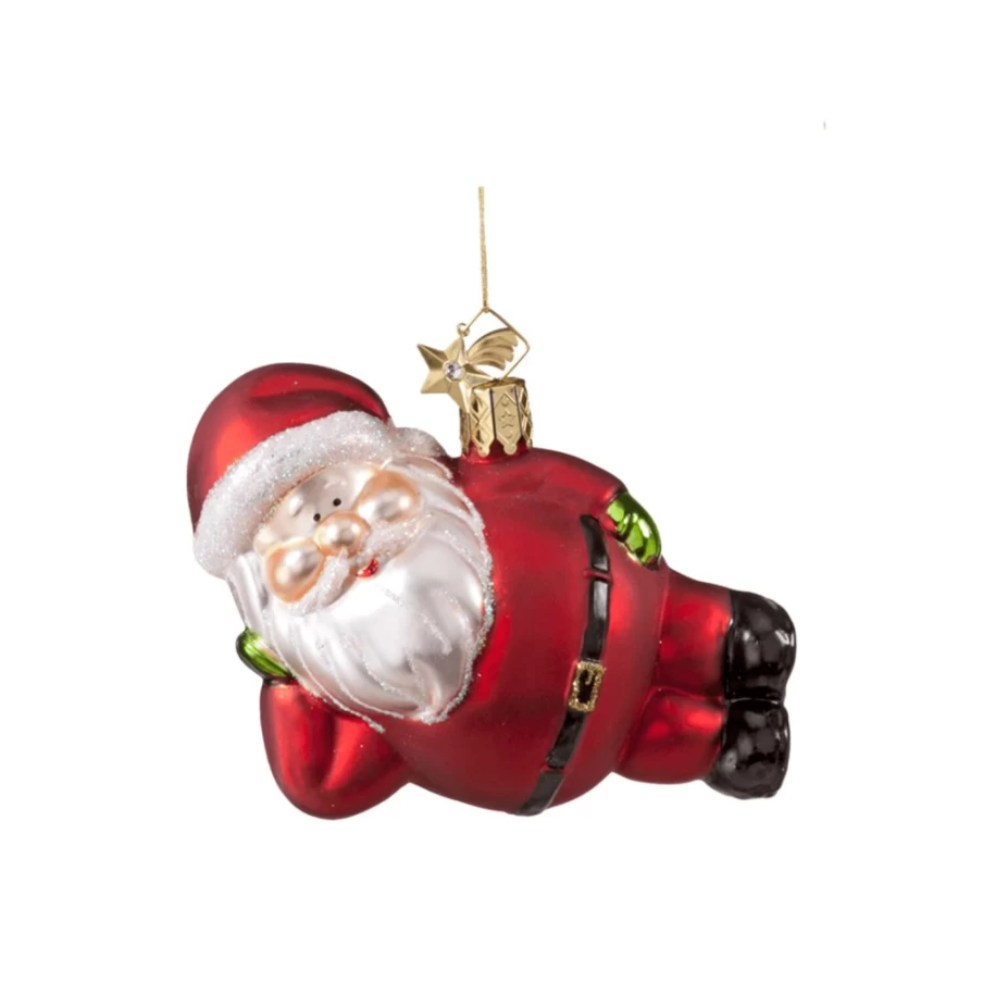 "Poesie in Glas Lying Santa Claus Figurine - Unique Decorative Holiday Collectible"