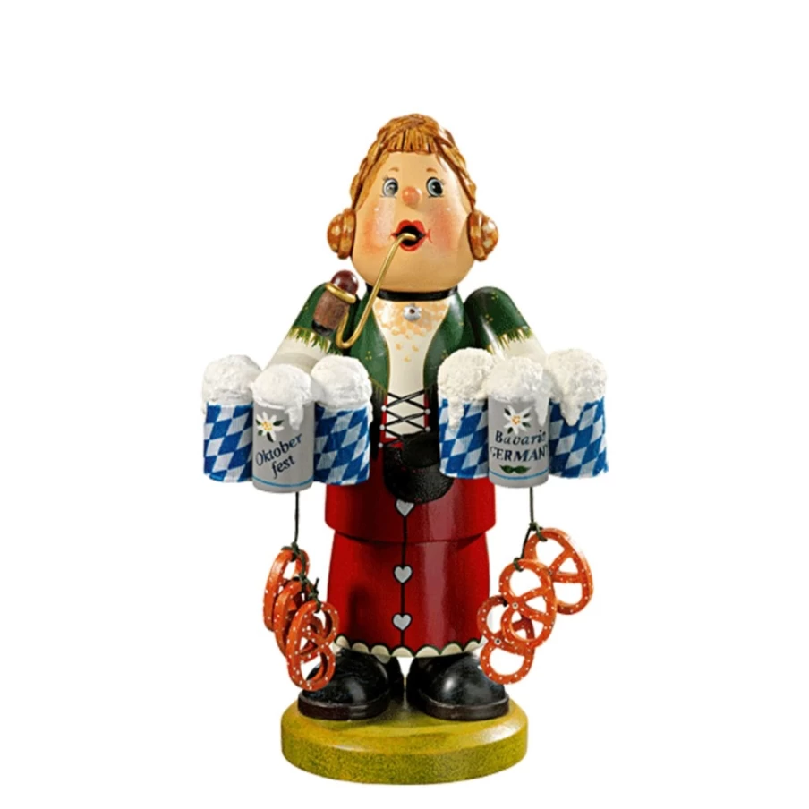 "Käthes Original Bavarian Waitress Holzknoddl Incense Smoker – Traditional German Handmade Decor"