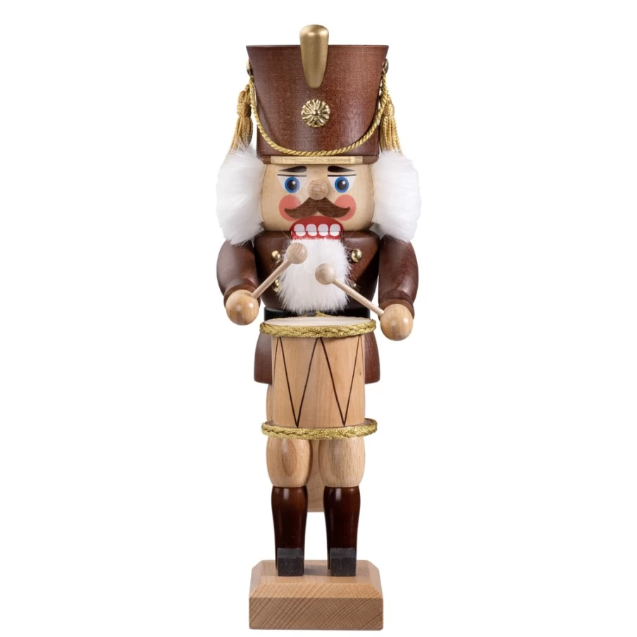 HODREWA 11.8 Inch Brown Nutcracker Drummer Figurine Christmas Decoration
