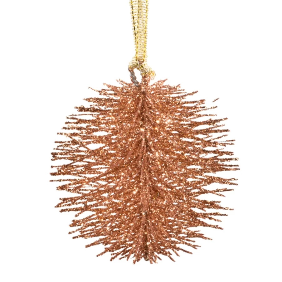 Käthe Wohlfahrt Large Copper Glitter Bobble Christmas Ornament