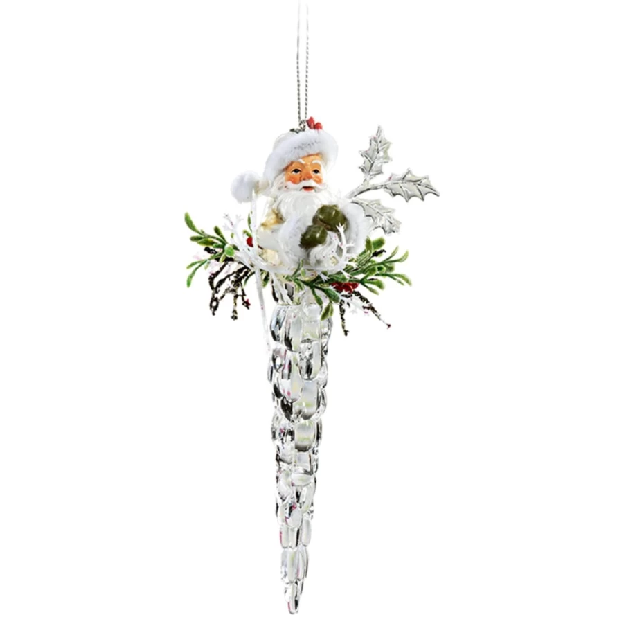 "Käthe Wohlfahrt Icicle Christmas Ornament with Santa Claus - Festive Holiday Decor"