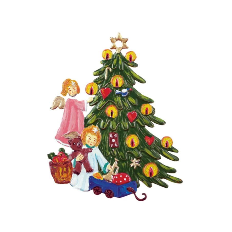"Käthes Original Angel-Adorned Christmas Tree – Handcrafted Holiday Decor"
