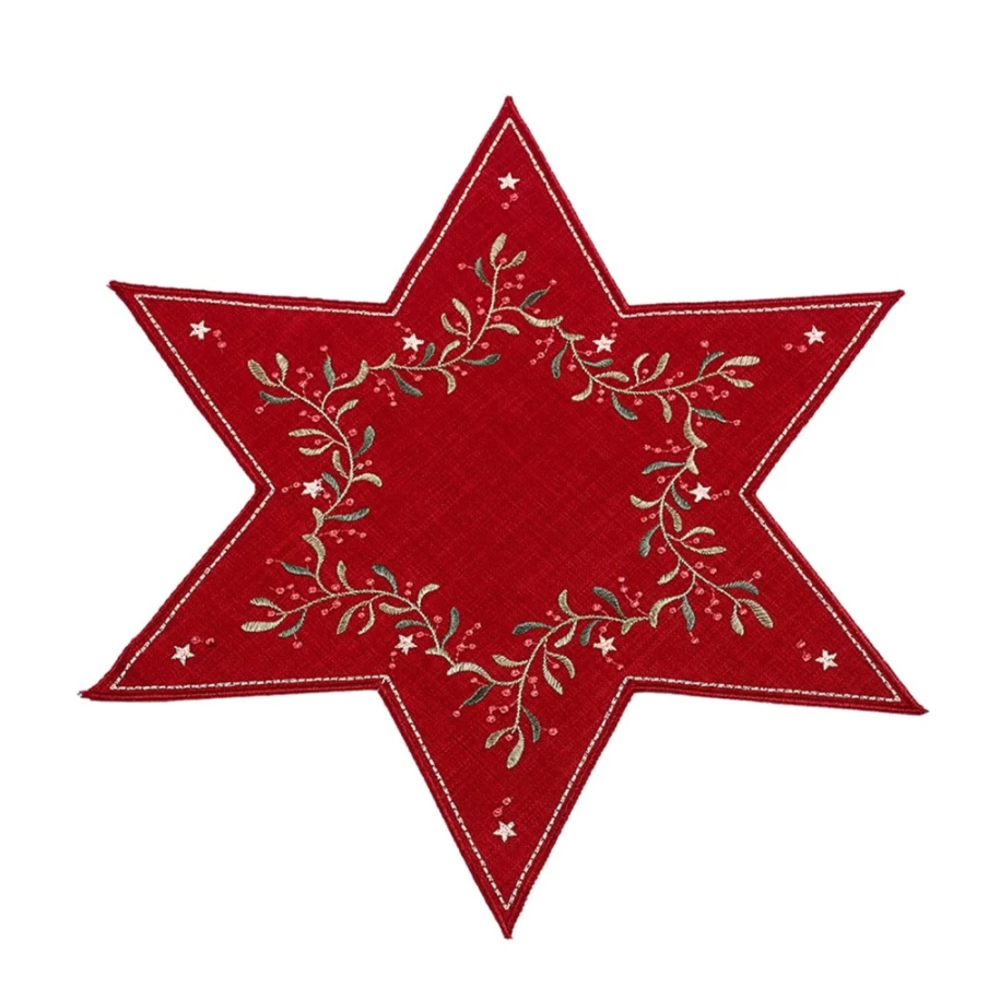 "Käthe Wohlfahrt Mistletoe Christmas Tablecloth – 14.2 Inch Holiday Dining Decor"