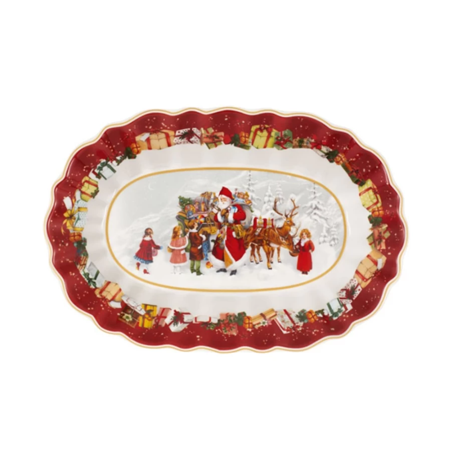 Villeroy & Boch Toy'S Fantasy Large Oval Bowl with Santa and Children Design