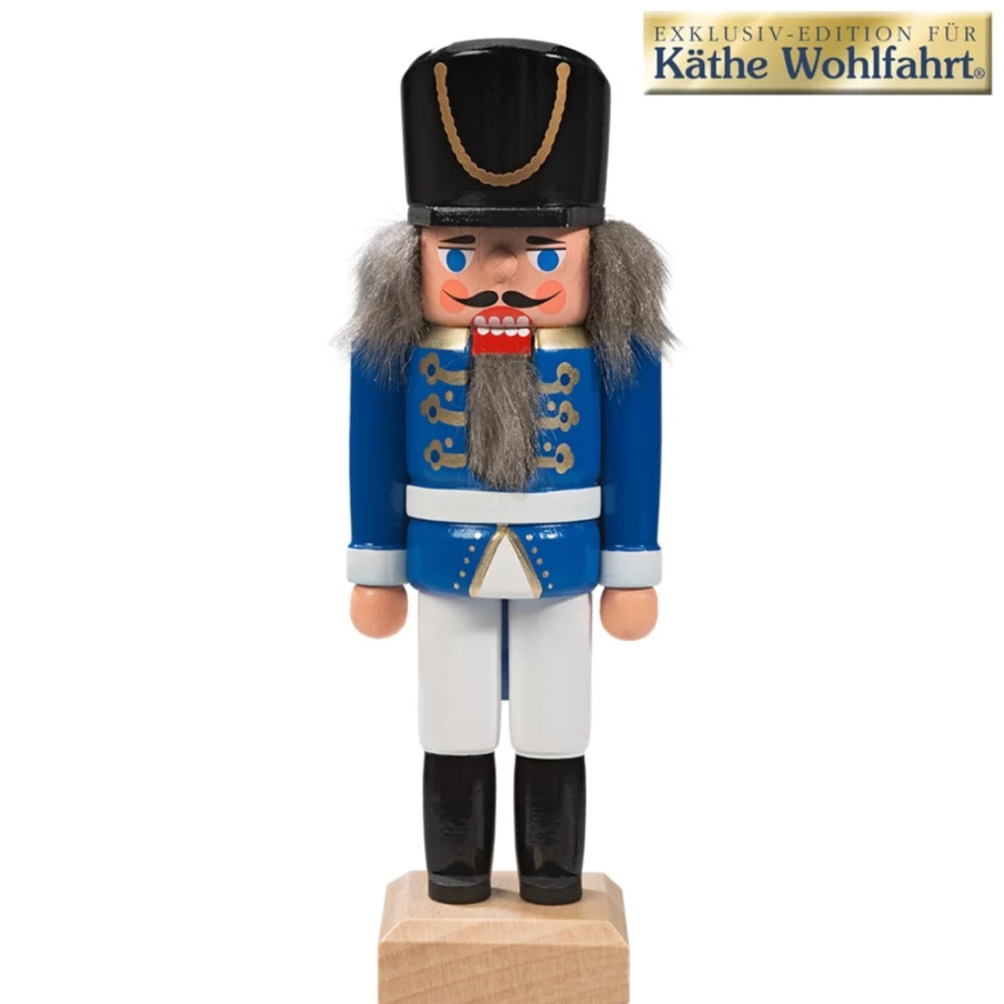 HODREWA Blue Hussar Nutcracker - 5.7 Inch Christmas Decoration, German Soldier Figurine, Handcrafted Holiday Collectible