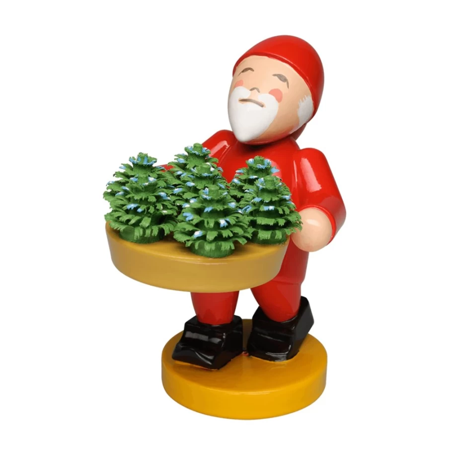 "WENDT & KÜHN Hand-Painted Gnome Figurine with Miniature Plants - Collectible German Decor"