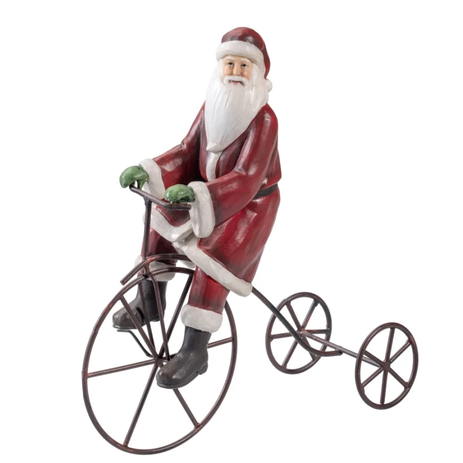 "Käthe Wohlfahrt Santa Claus Riding a Festive Tricycle Christmas Decoration"
