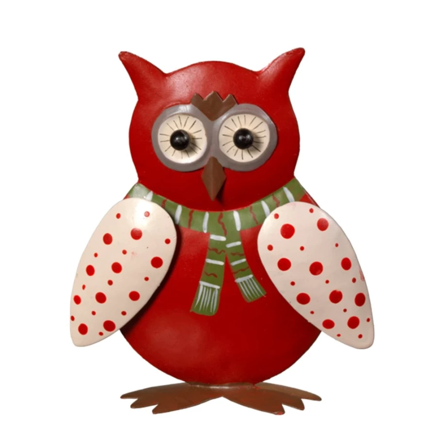"Käthe Wohlfahrt Standing Metal Owl Decorative Figurine"