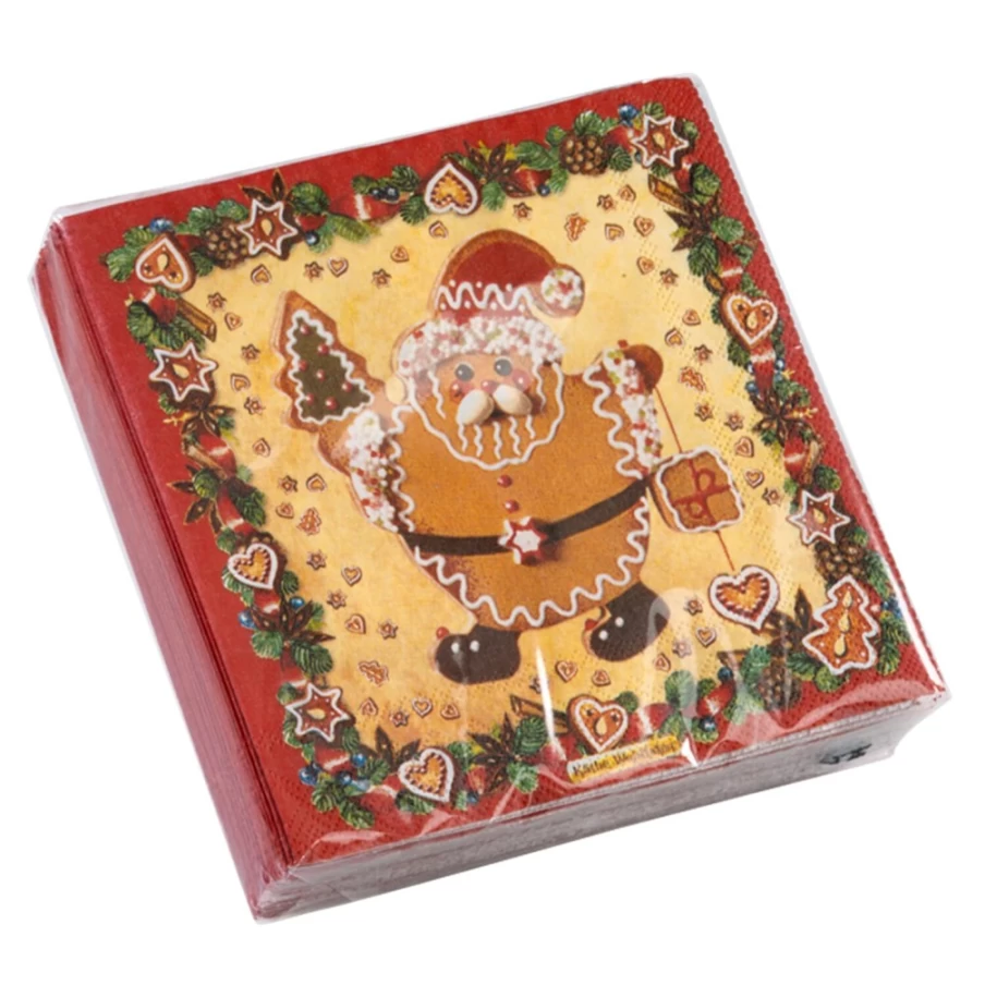 Käthe Wohlfahrt Gingerbread Themed Christmas Cocktail Napkins - Festive Paper Drink Napkins for Holiday Parties