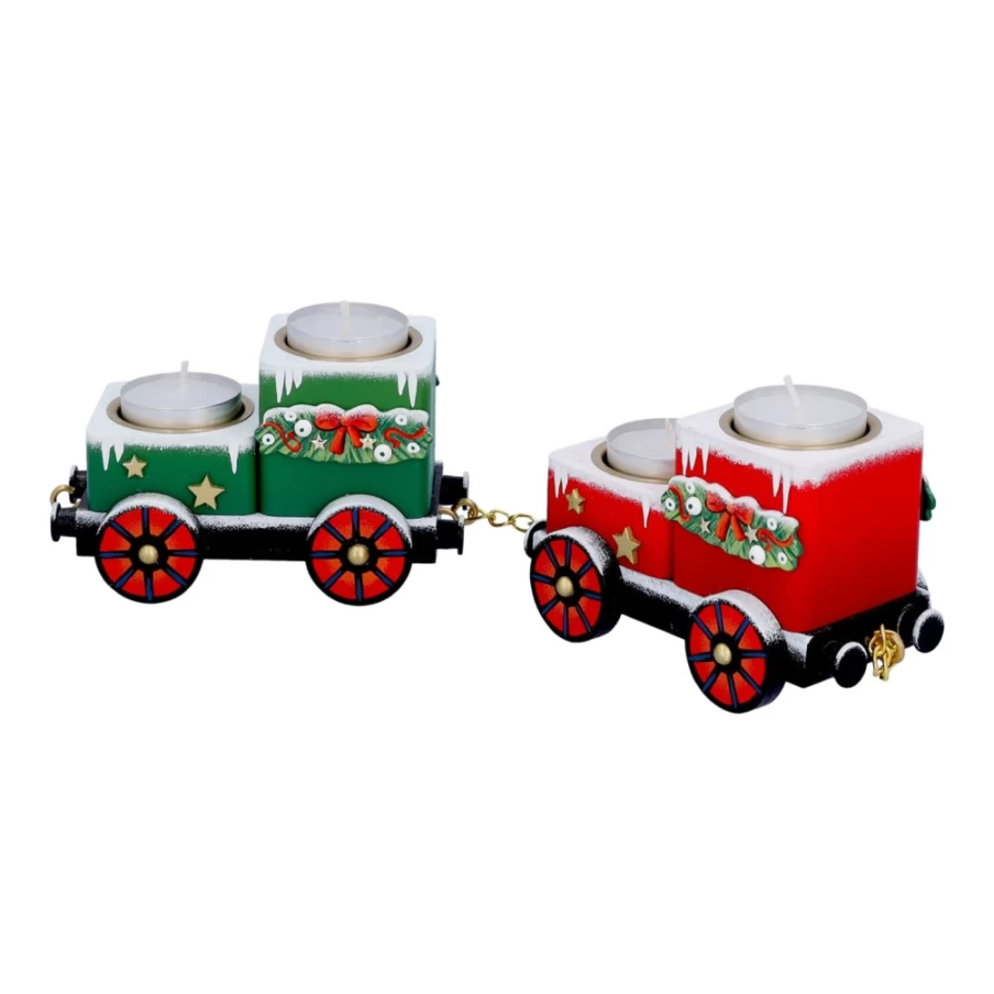 "Käthes Original Tealight Candle Holder 'Wagons Christmas Journey' - Festive Holiday Decor"