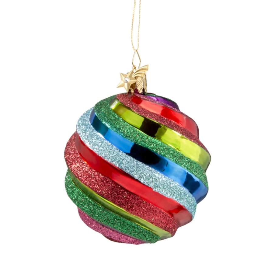 "Poesie in Glas Colorful Twisted Ball Decorative Glass Art"