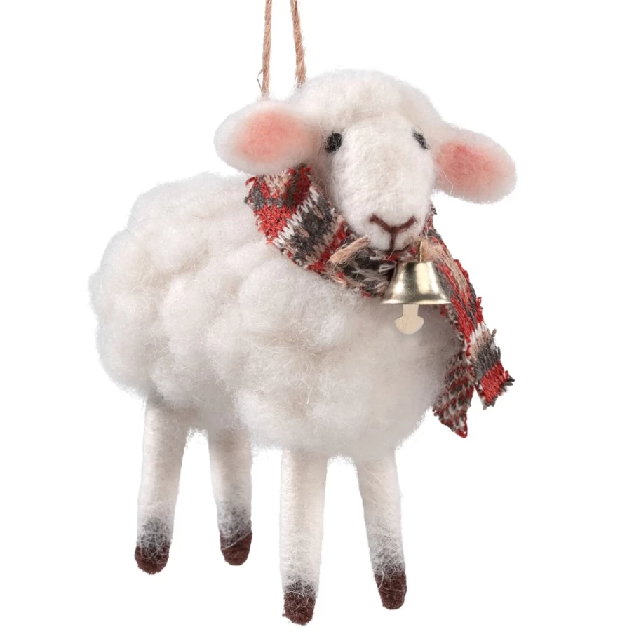 "Käthe Wohlfahrt Handmade Felt Sheep - Decorative Wool Felt Animal Collectible"