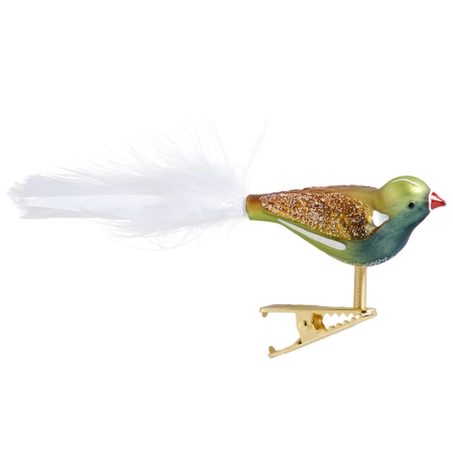 Poesie in Glas Blue-Green Glass Bird Decorative Figurine
