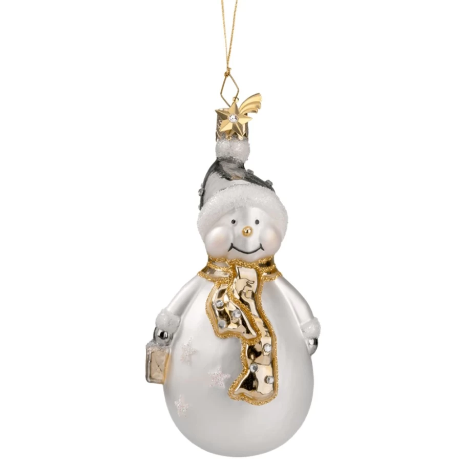 "Poesie in Glas Snowman - Handcrafted Winter Decoration for Festive Holiday Cheer"