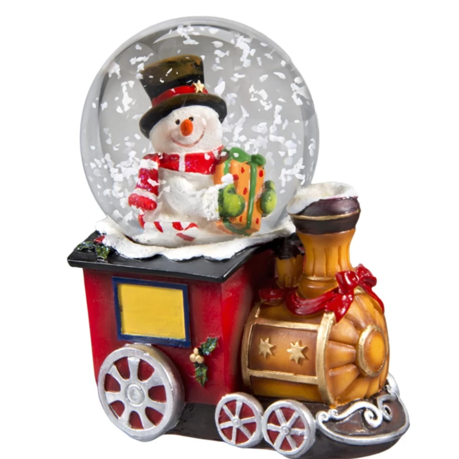 Käthe Wohlfahrt Snowman's Winter Trip Musical Snow Globe - Collectible Christmas Decoration