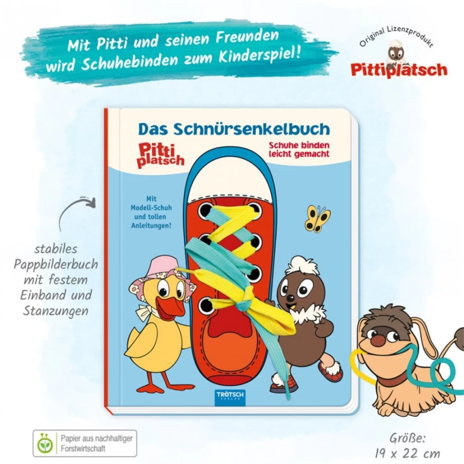 "Trötsch Verlag Shoelace Book – Pittiplatsch Children's Story"