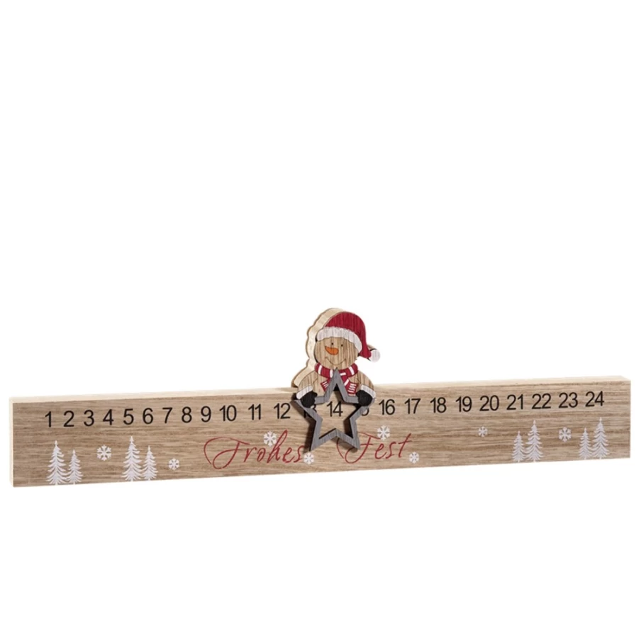 Käthe Wohlfahrt Snowman Wooden Advent Calendar with Sliding Doors - Christmas Countdown Decor