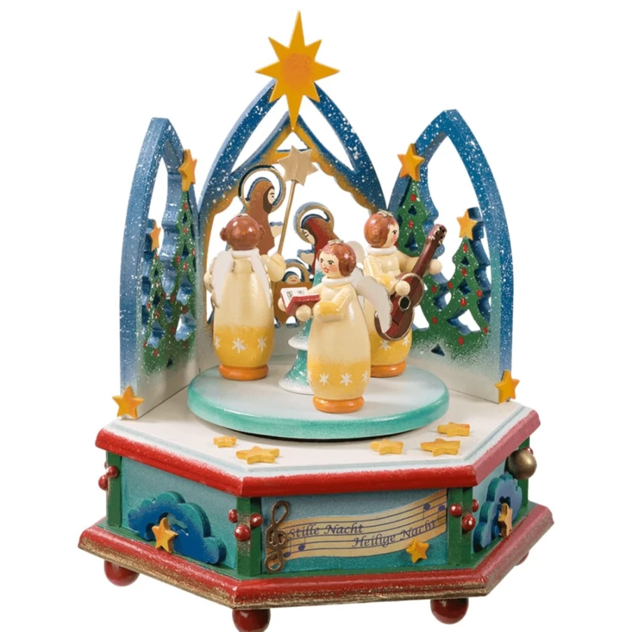 Käthes Original Silent Night Angel Trio Music Box - Special Edition Collectible Gift