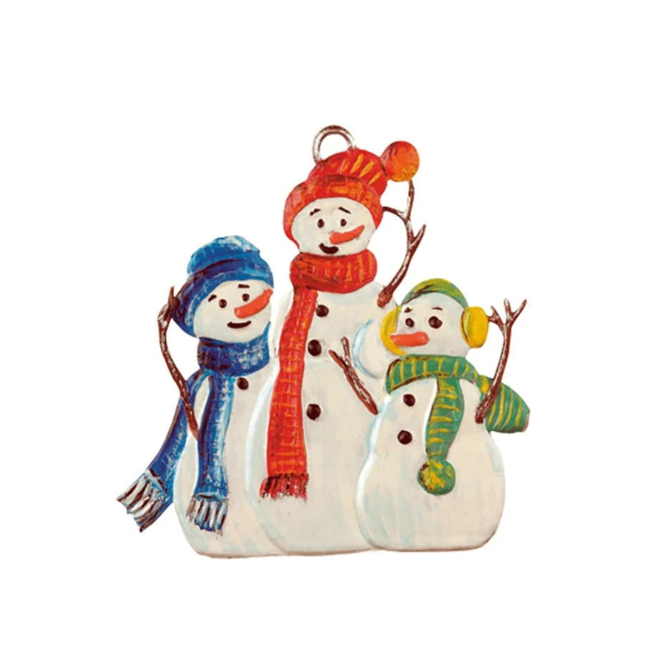 "Käthes Original Snowmen Trio Handcrafted Christmas Figurine Set"