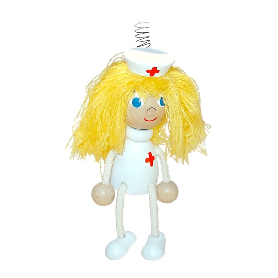 Käthe Wohlfahrt Handmade Swinging Nurse Figurine - Traditional German Christmas Decoration