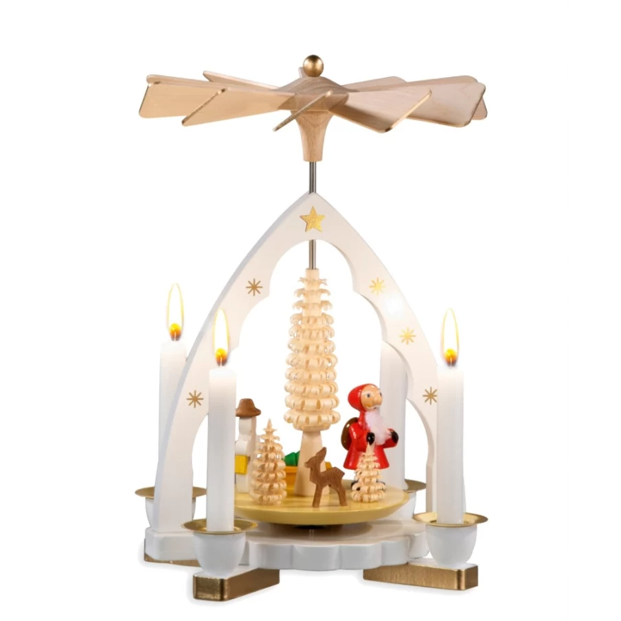 Richard Glässer Pyramid Santa Claus Christmas Decoration - Handmade German Glass Ornament