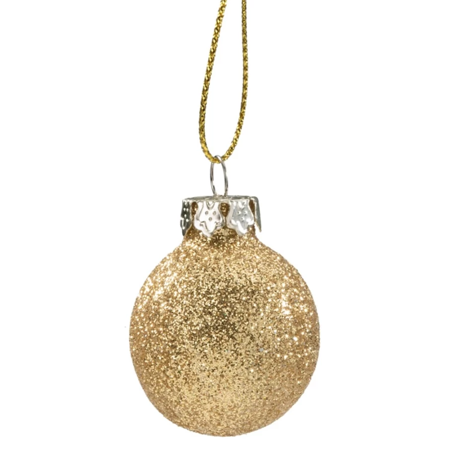 "Käthe Wohlfahrt Gold Glitter Glass Bauble Ornament – 3cm Christmas Decoration"