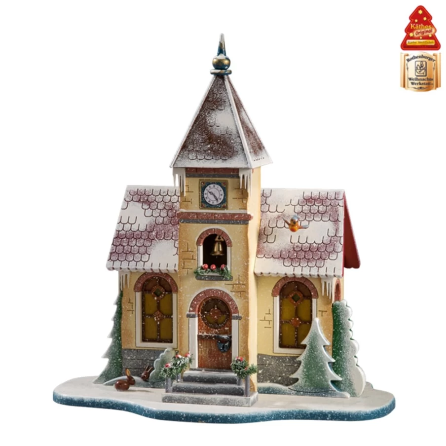 "Käthes Original Illuminated Church Decor – Handcrafted Religious Collectible"