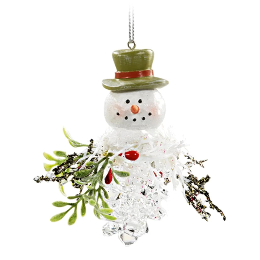 "Käthe Wohlfahrt Snowman Fir Cone Christmas Ornament – Handcrafted Holiday Decoration"