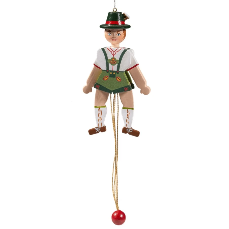 Käthes Original Bavarian Boy Jumping Jack Traditional German Handmade Christmas Decoration