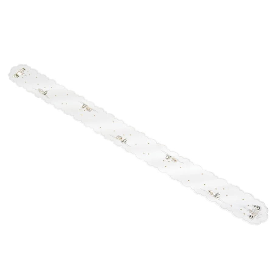 Käthe Wohlfahrt Winterdorf Table Ribbon 15x160 cm Christmas Decoration Red White Striped Design