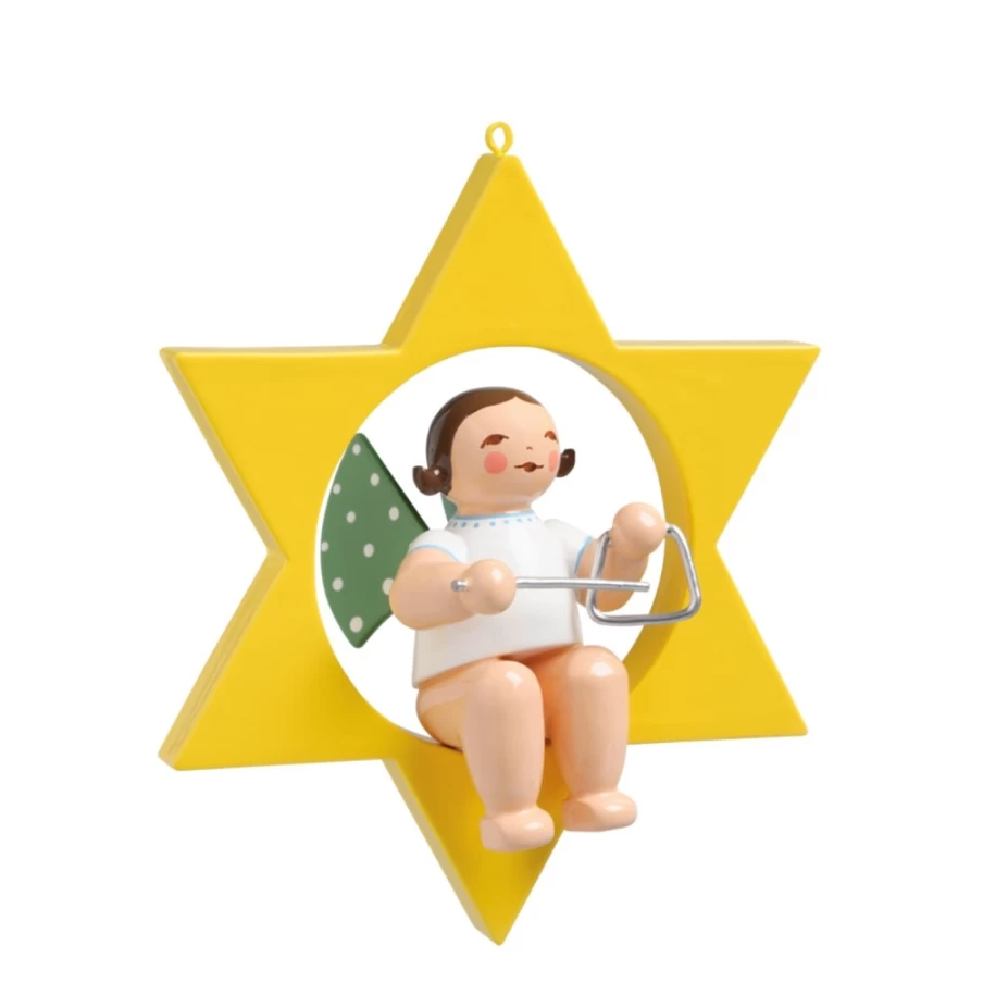 "WENDT & KÜHN Angel Figurine with Triangle and Star - Collectible German Christmas Decoration"